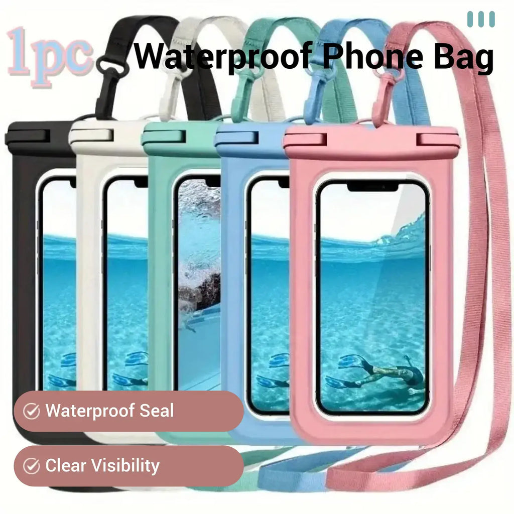 Waterproof Phone Bag, 1 Count Universal Large Capacity Transparent Phone Case with Lanyard, Swimming Phone Bag, Phone Accessories for Swimming, Beach, Pool, Phone Accessories, Cover, Smartphone
