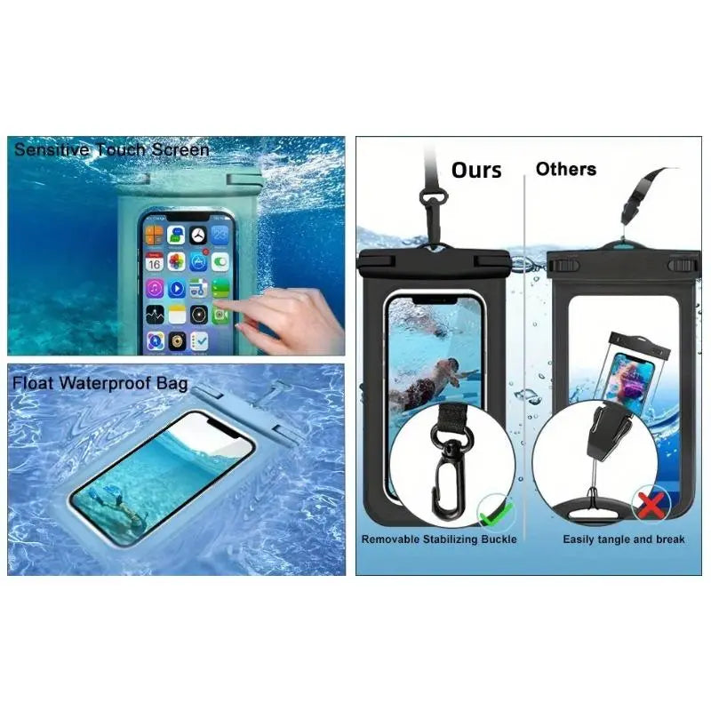Waterproof Phone Bag, 1 Count Universal Large Capacity Transparent Phone Case with Lanyard, Swimming Phone Bag, Phone Accessories for Swimming, Beach, Pool, Phone Accessories, Cover, Smartphone