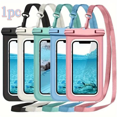 Waterproof Phone Bag, 1 Count Universal Large Capacity Transparent Phone Case with Lanyard, Swimming Phone Bag, Phone Accessories for Swimming, Beach, Pool, Phone Accessories, Cover, Smartphone
