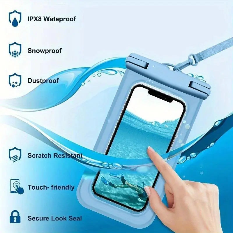 Waterproof Phone Bag, 1 Count Universal Large Capacity Transparent Phone Case with Lanyard, Swimming Phone Bag, Phone Accessories for Swimming, Beach, Pool, Phone Accessories, Cover, Smartphone